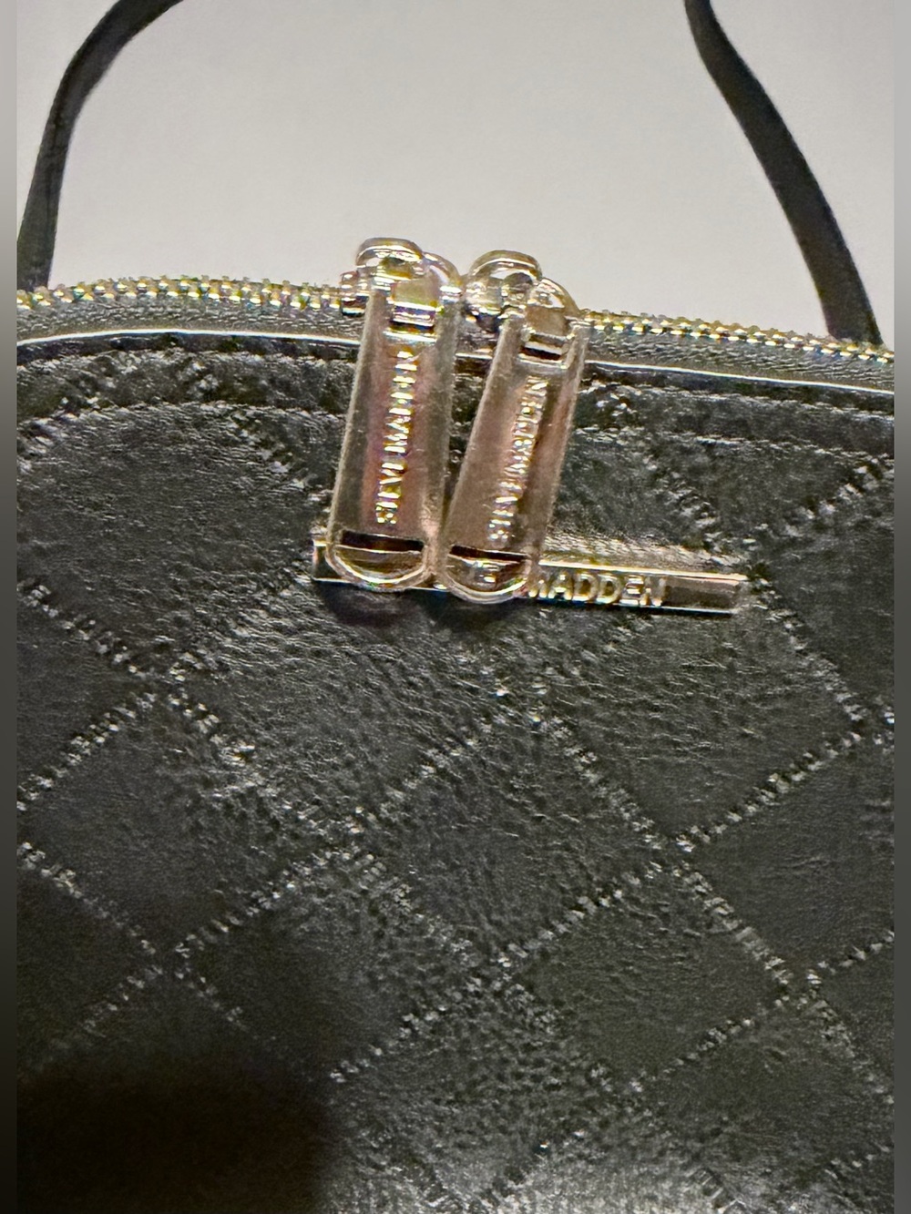 Steve Madden Faux Leather Crossbody Bag in Black with Silver Chain - Picture 9 of 16